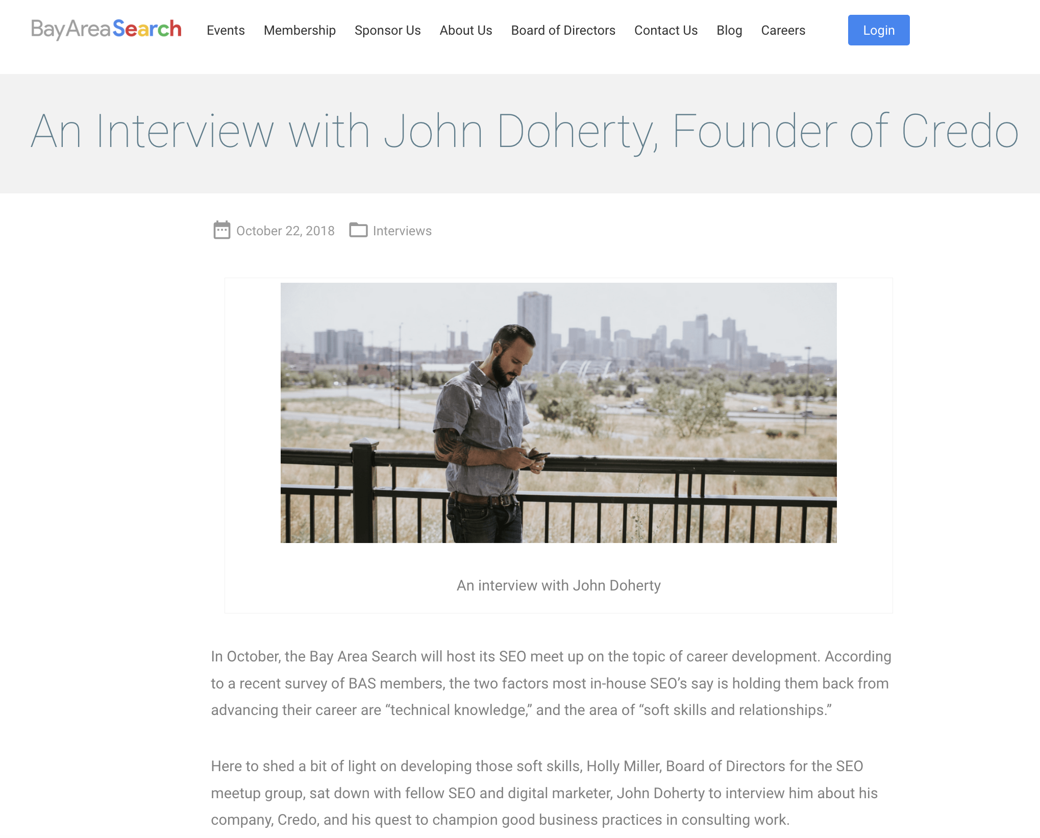 Interview with John Doherty, Founder of Credo